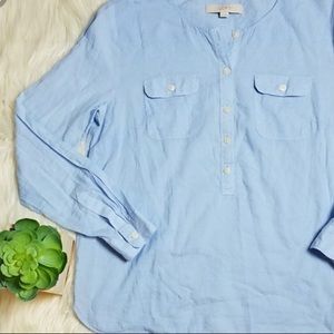 Light blue Ann Taylor loft shirt size petite S